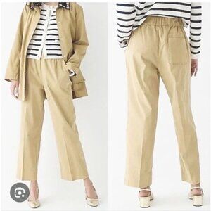 J. Crew Pull-On Wide Leg Khaki Chino Stretch Ankle Pants Size XS Tall